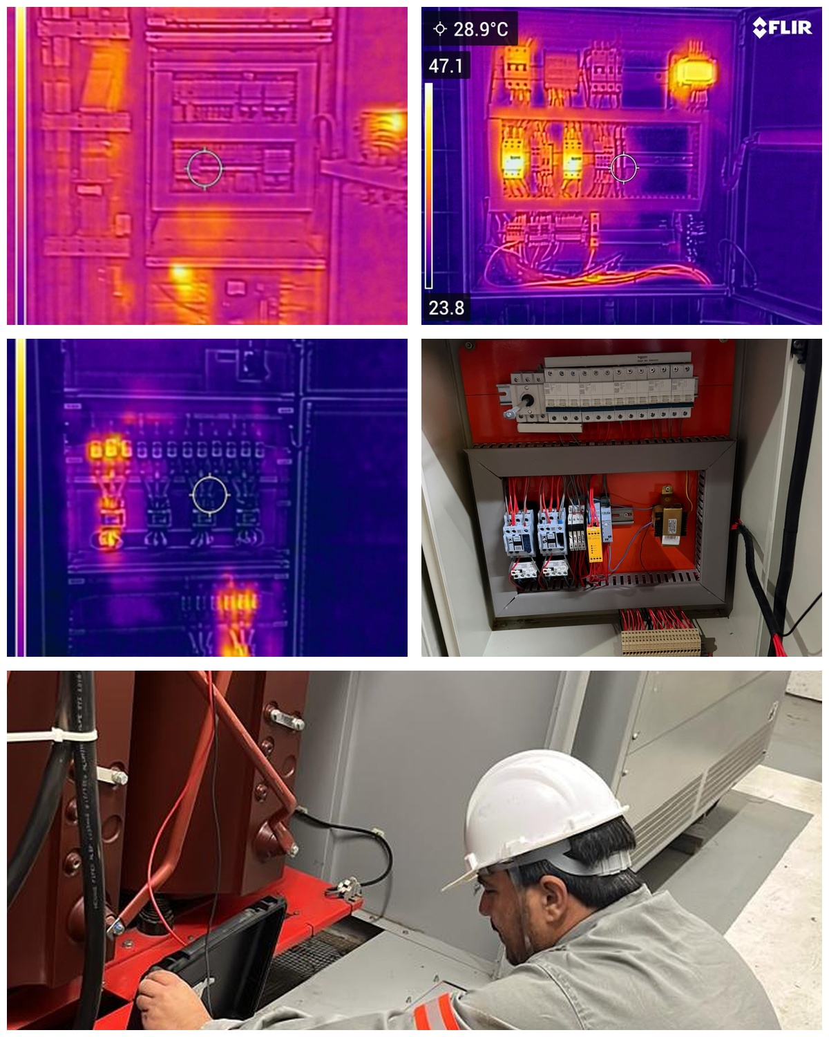 Registros termográficos e inspeção em quadros elétricos